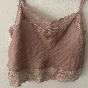 Pink cropped camisole